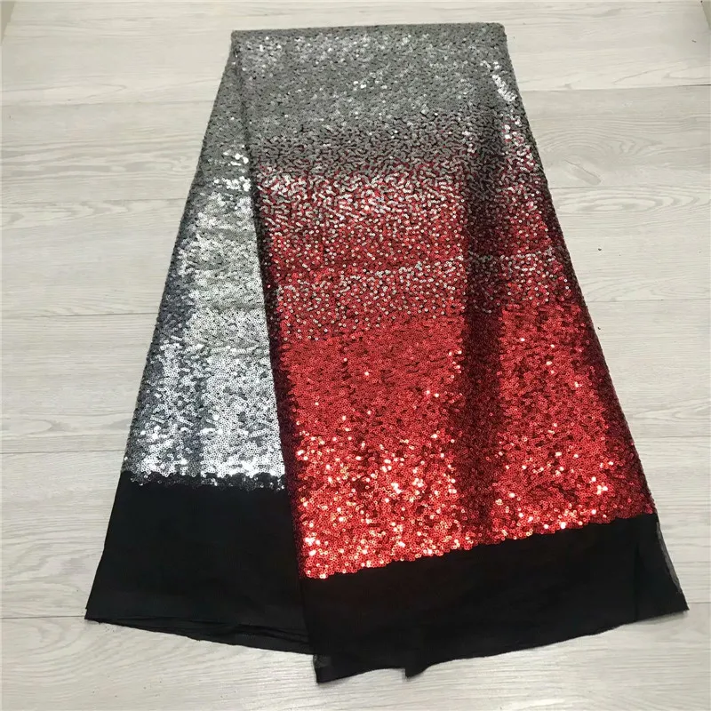 

2019 Latest African Gradient Tulle Lace Fabric High Quality Wedding Dresses, African Laces Fabrics Sequins For Wedding jy65-2425