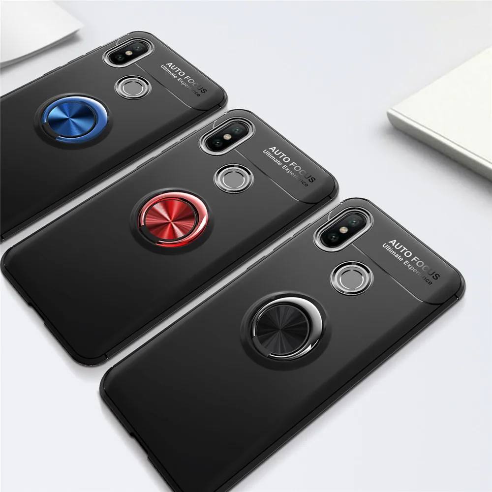 Чехол для Huawei Honor 8C мягкий силиконовый чехол из ТПУ с магнитным кольцом телефона |