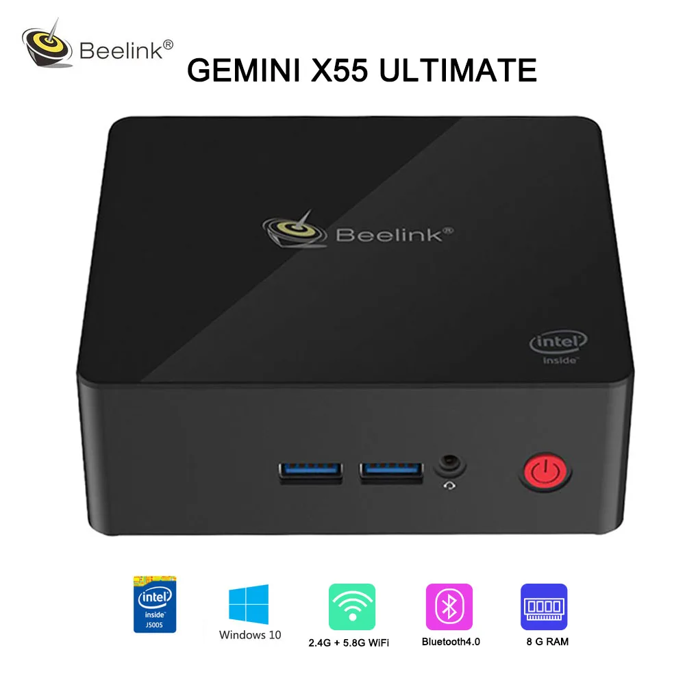 Beelink Близнецы X55 Tv Box Ultimate мини ПК Intel J5005 8 ГБ DDR4 128 SSD HDD 2 4 г 5 Г Wi Fi 1000 Мбит BT4.0 Декодер