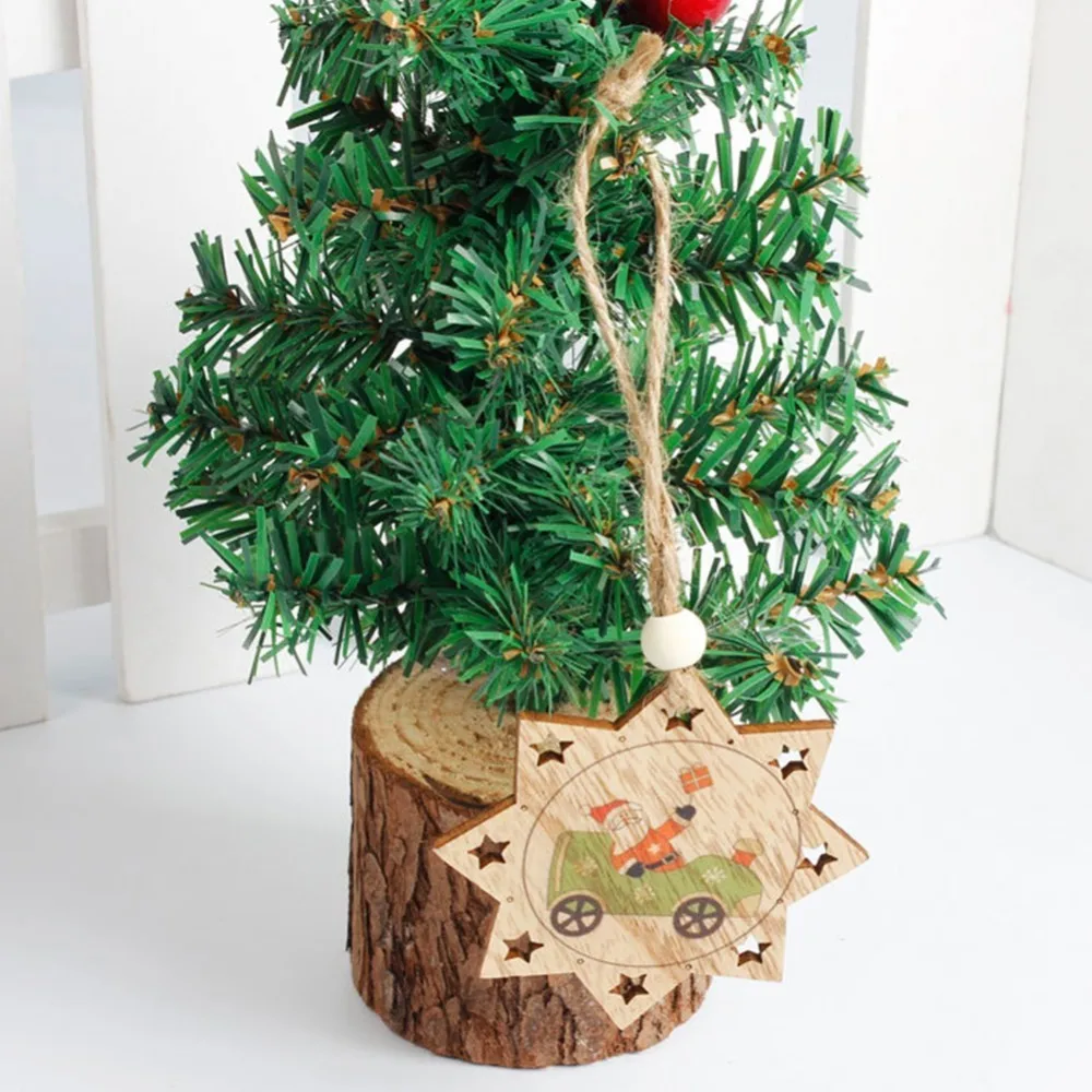 3D креативные рождественские деревянные подвески украшения сделай сам звезда и