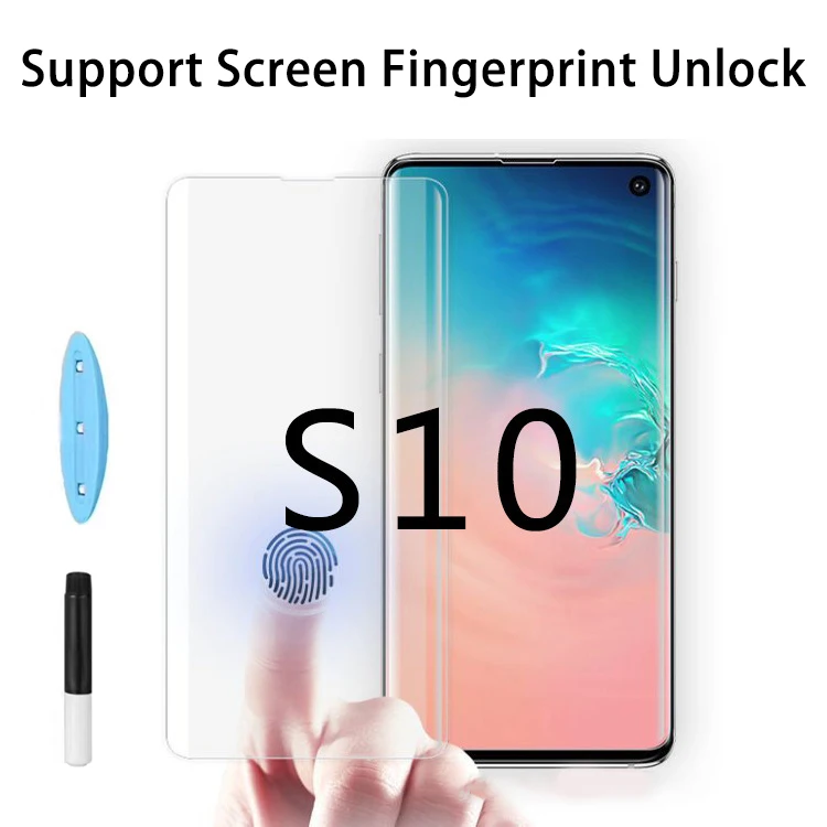 3D УФ нано жидкий экран протектор для Samsung Galaxy S10 Plus закаленное стекло Полный Клей