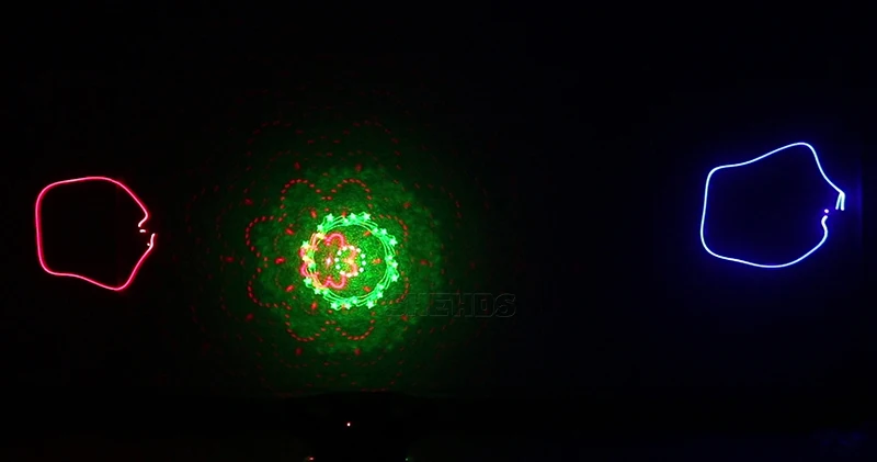 Четыре глаза красный зеленый синий секторный сканер гобо лазер DMX512 сценический эффект Освещение хорошо для DJ Дискотека вечерние свадебные украшения и бар
