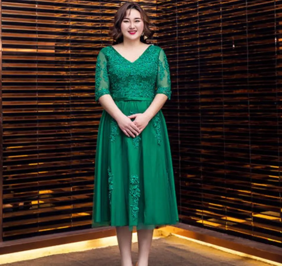 Emerald green Большие размеры vestido madrinha тюль сексуальный v-образный вырез Половина рукава Линия Зеленый Фиолетовый королевский синий бордовый Серебряный платья подружки невесты - Цвет: Emerald green