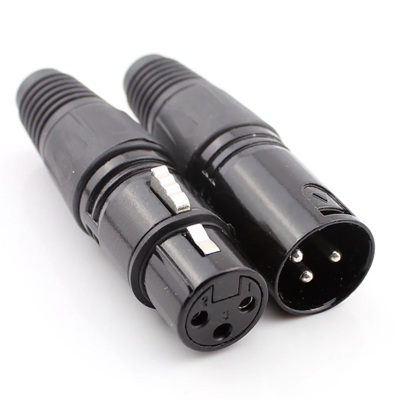 20 шт. микрофон 3 Pin XLR черный разъем Мужской Женский Разъем Mike|Соединители| |