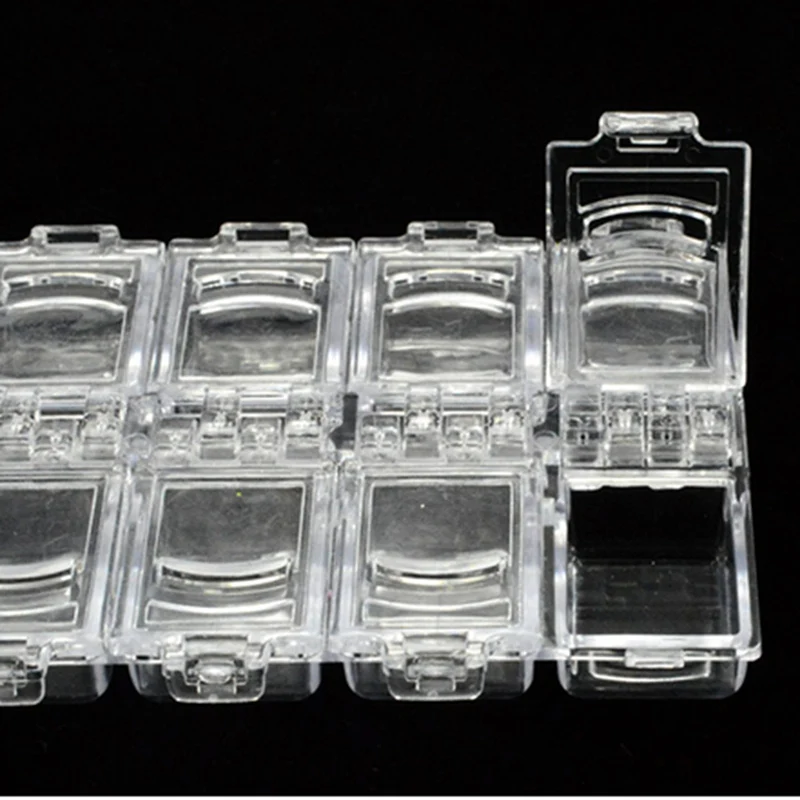 1PC 1 Case 12 Slots Clear Storage Box Empty Container For Nail Art Gems Jewelry Decoration Glitter Tools | Красота и здоровье