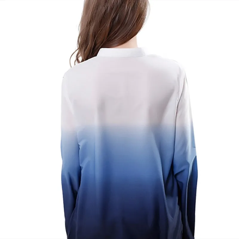 Fun Orange New Fashion Women Blouse V-neck Long Sleeve Shirts Patchwork Spring Autumn Casual Blouses | Женская одежда