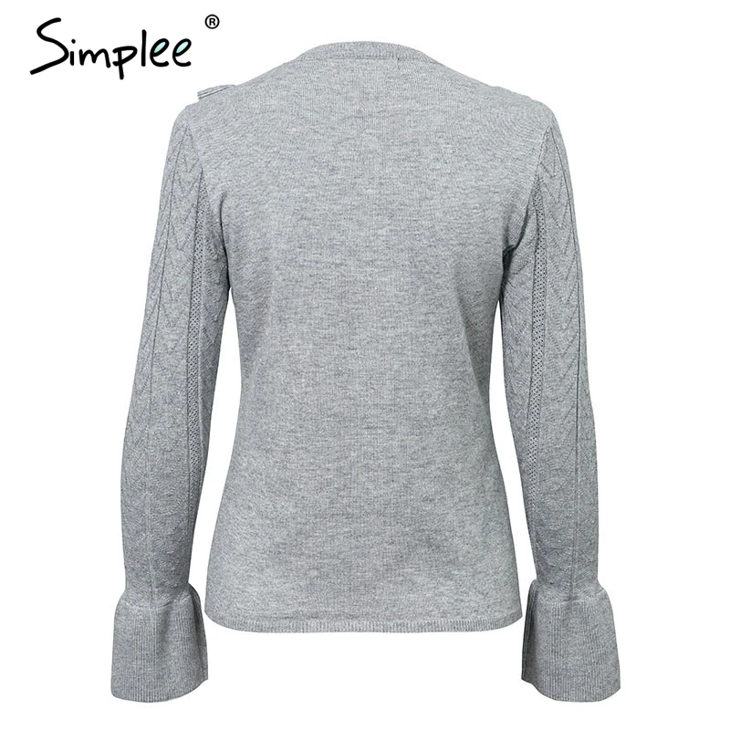 Женский свитер Simplee с рюшами по краям милый стройный пуловер расклешенными