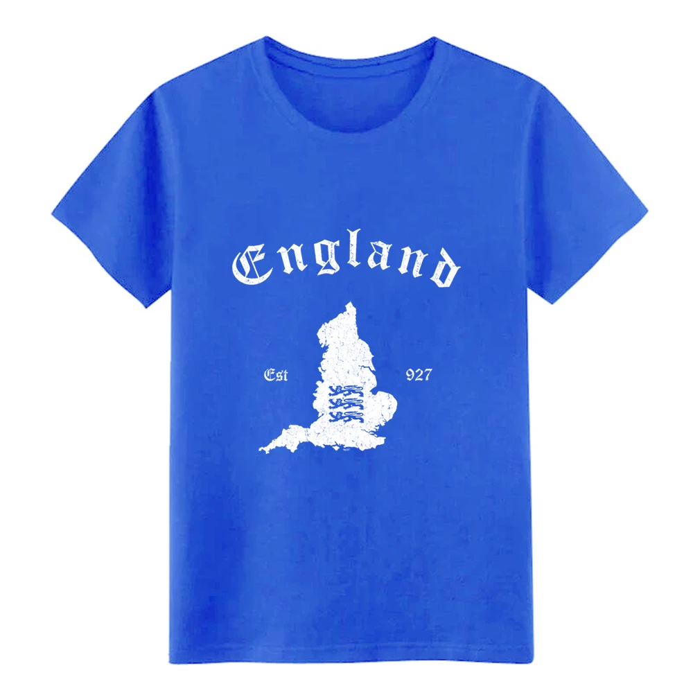 Men's England Vintage Map t shirt Customized cotton round Neck Standard Famous Funny Casual summer Kawaii | Мужская одежда