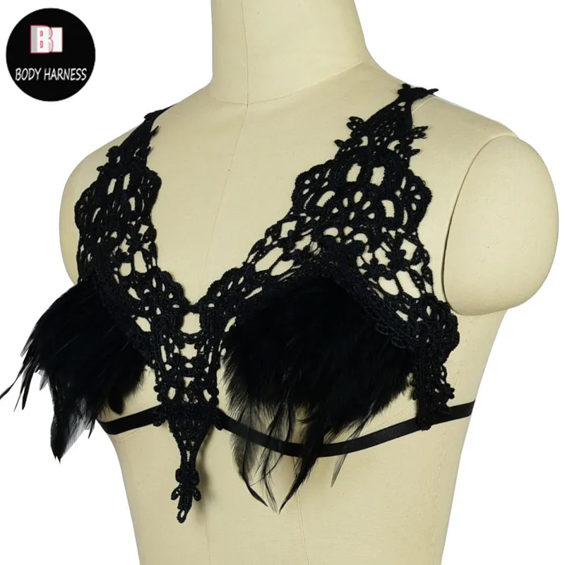 Прозрачный бюстгальтер Fearher Bralette кружевной бондаж нижнее белье регулируемое
