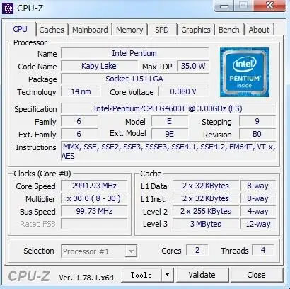 Оригинальный процессор Intel Pentium G4600T QS версия 3 00 ГГц 3M LGA1151 десктопный двухъядерный