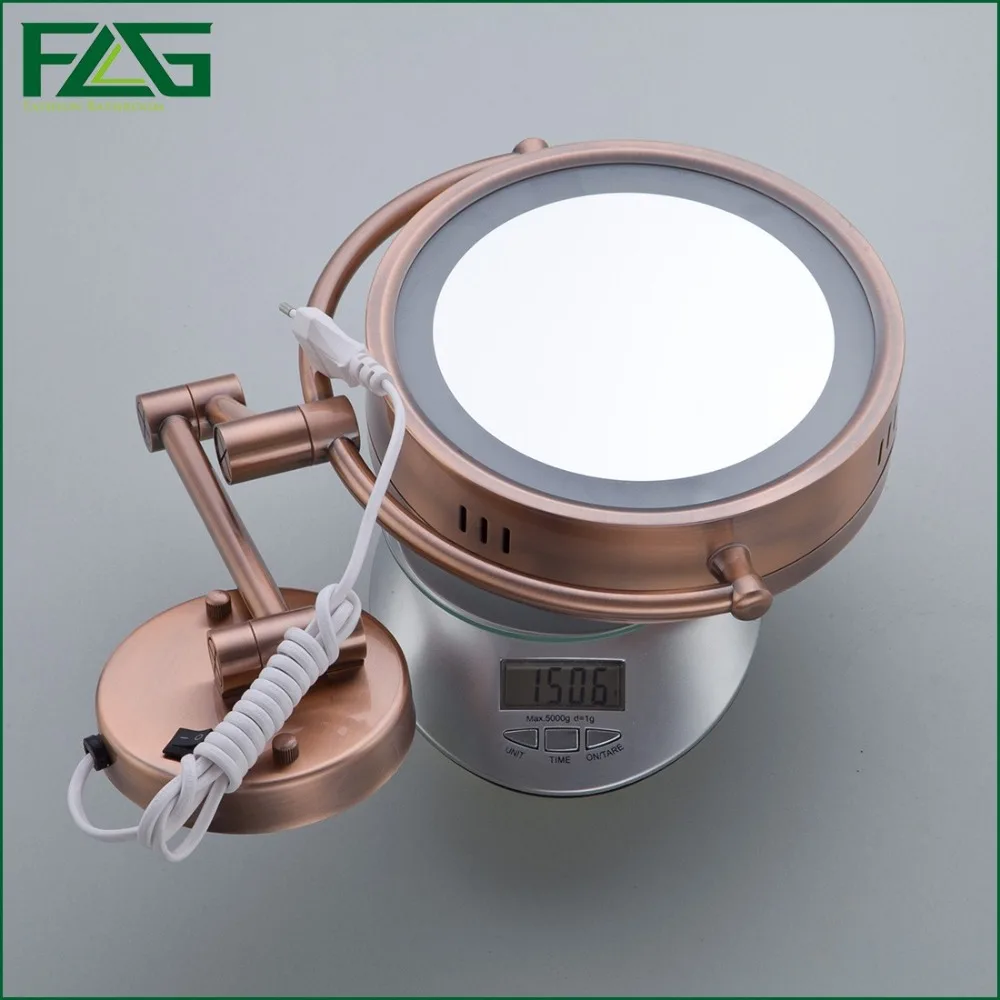 FLG косметическое зеркало для ванной розовое золото светодиодный светильник