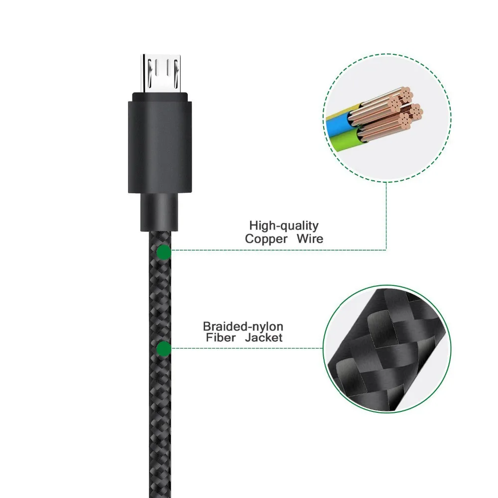 Suntaiho 1 М/2 М/3 М Нейлон Металлические Кабель Micro Usb Быстрой Зарядки 5 В/2.1A/8pin USB кабель