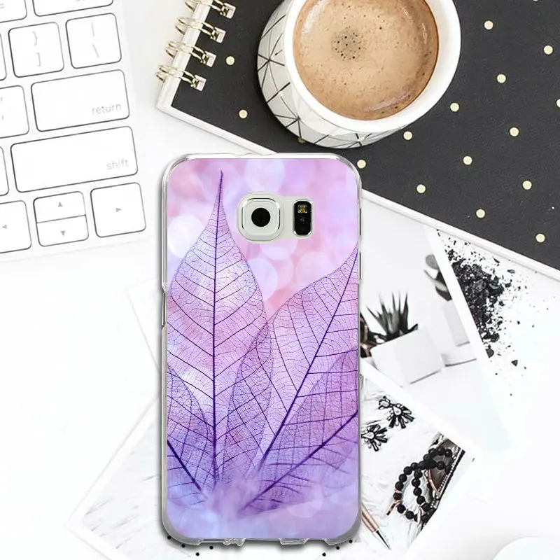 Colorful Leaf Texture Slim Soft TPU Phone Cases for Samsung Galaxy S2 S4 S5 S6 S7 S8 S9 Edge Plus Note 2 3 4 5 8 Coque Fundas |