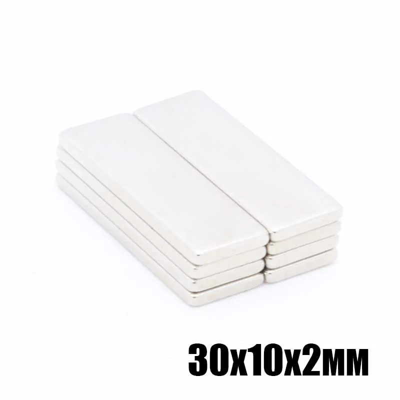 Супермощный блок неодимовый редкоземельный магнит 50 шт. 30 х10х2 мм никель