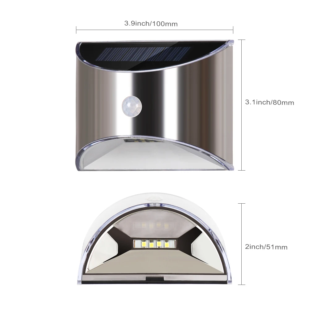 Светодиодный настенный светильник на солнечной батарее с датчиком движения