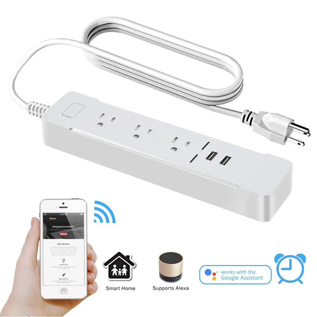 WiFi Smart power Strip US Plug Удлинитель сетевой фильтр Защита от перенапряжения Розетка с USB совместима с Alexa Google Home