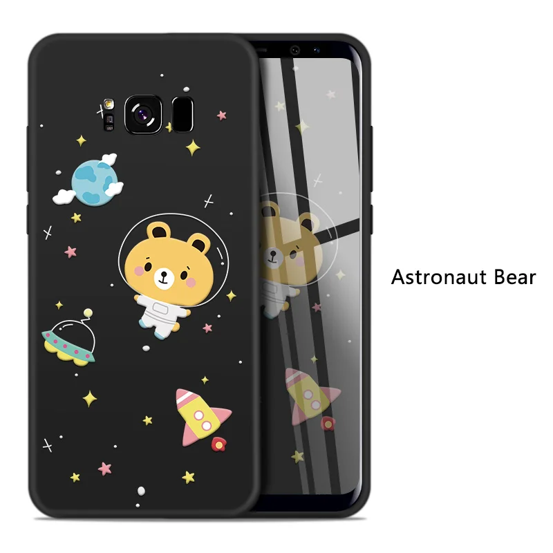 Astronaut Bear ASINA милый мультяшный чехол для samsung Galaxy S8 Galaxy a50 чехол 3D рельефный мягкий силиконовый бампер для samsung Galaxy S10 S9 a30 - Цвет: Astronaut Bear