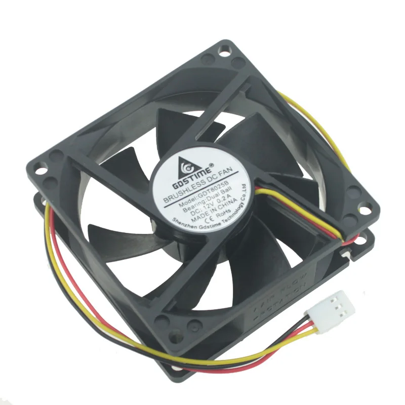 

DC 12V 8CM 80X80X25 8 cm cm True 3pin vehicular speed FG power cooling fan