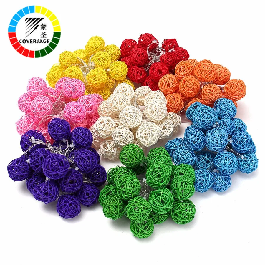 Coversage 20 светодиодов ротанговая Пальма клубок светящиеся гирлянды Рождество