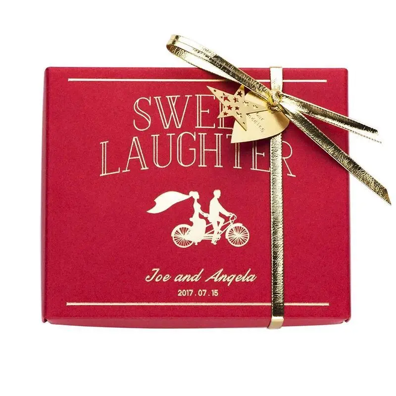 Бесплатная доставка 50 шт. свадебные подарки индивидуальная Дата имя на коробке