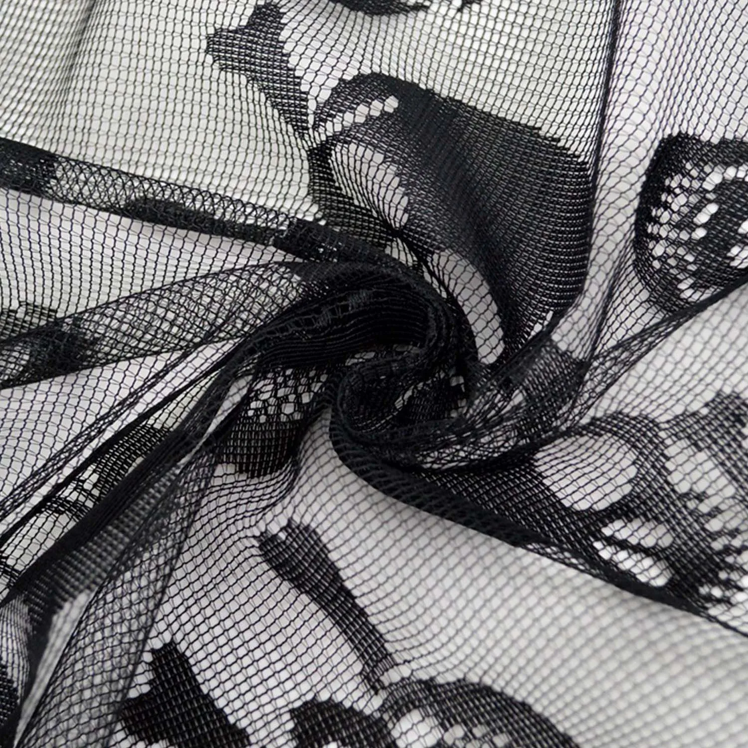 Behogar Хеллоуина черного кружева Череп Стиль Покрытие Стола Настольная дорожка