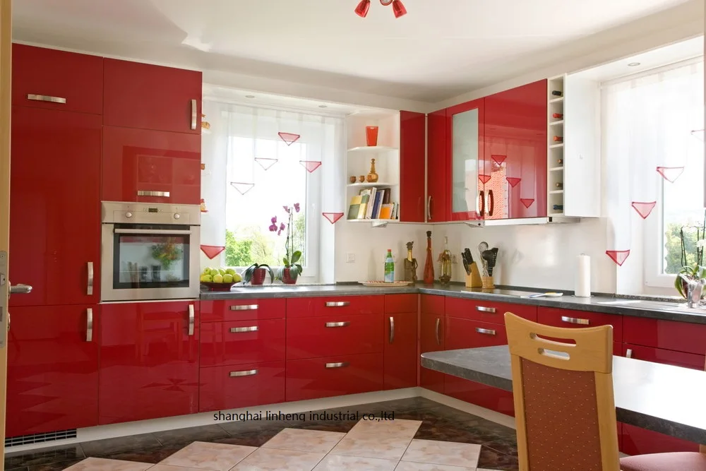 Современный глянцевый/лаковый кухонный шкаф (стандартный)|lacquer kitchen cabinet|kitchen
