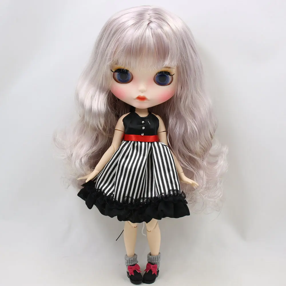Кукла ICY DBS Blyth для No.BL1049/288 фиолетовые Смешанные серебряные волосы резные губы