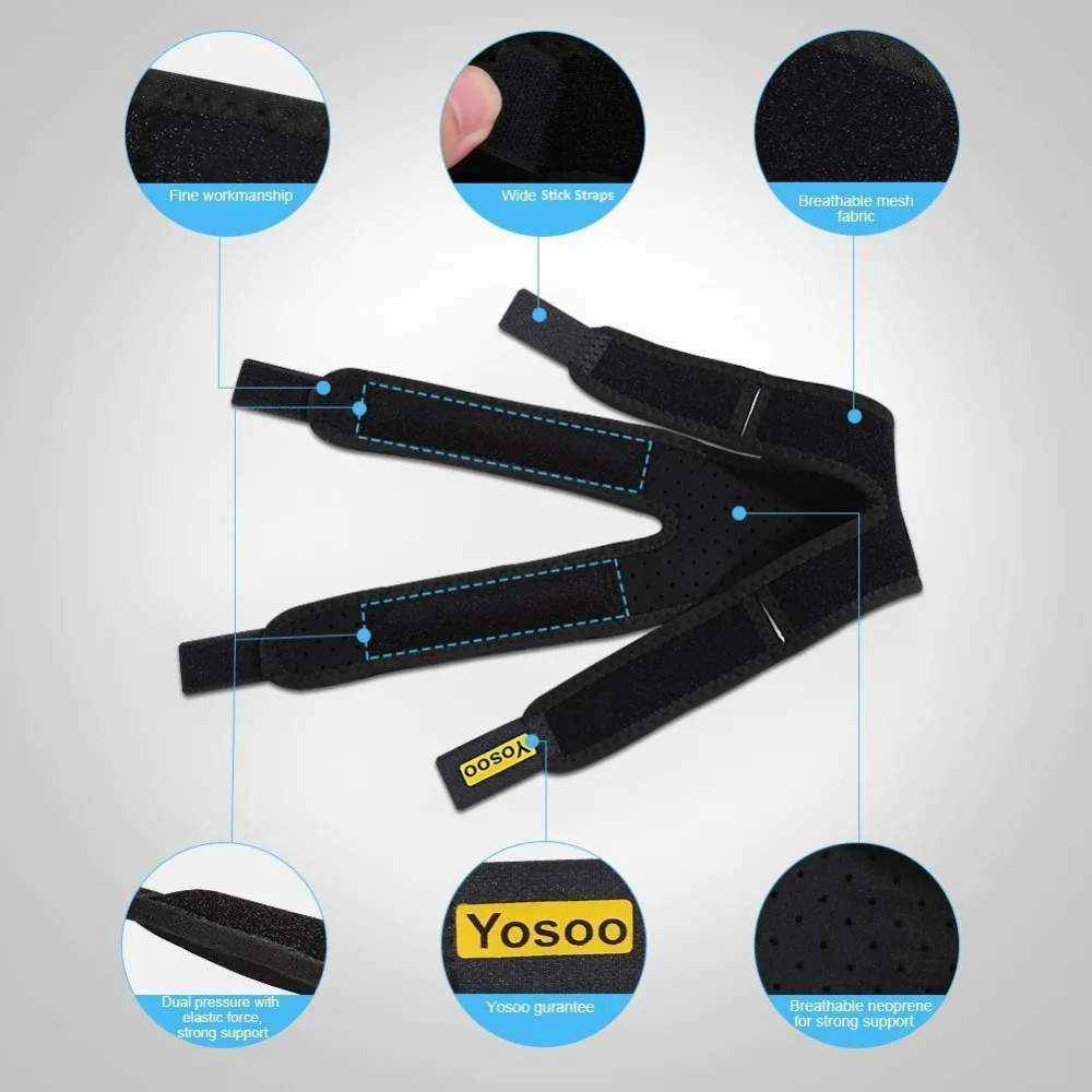 Yosoo защита коленного сустава регулируемый неопреновый инфракрасный ремешок
