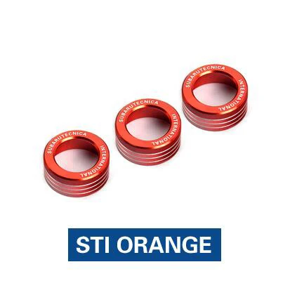 STI ORANGE SRXTZM автомобильный Кондиционер переключатель ручки с кольцами для Subaru BRZ Toyota 86 AC крышки ручек интерьер STI TRD украшения - Название цвета: STI ORANGE
