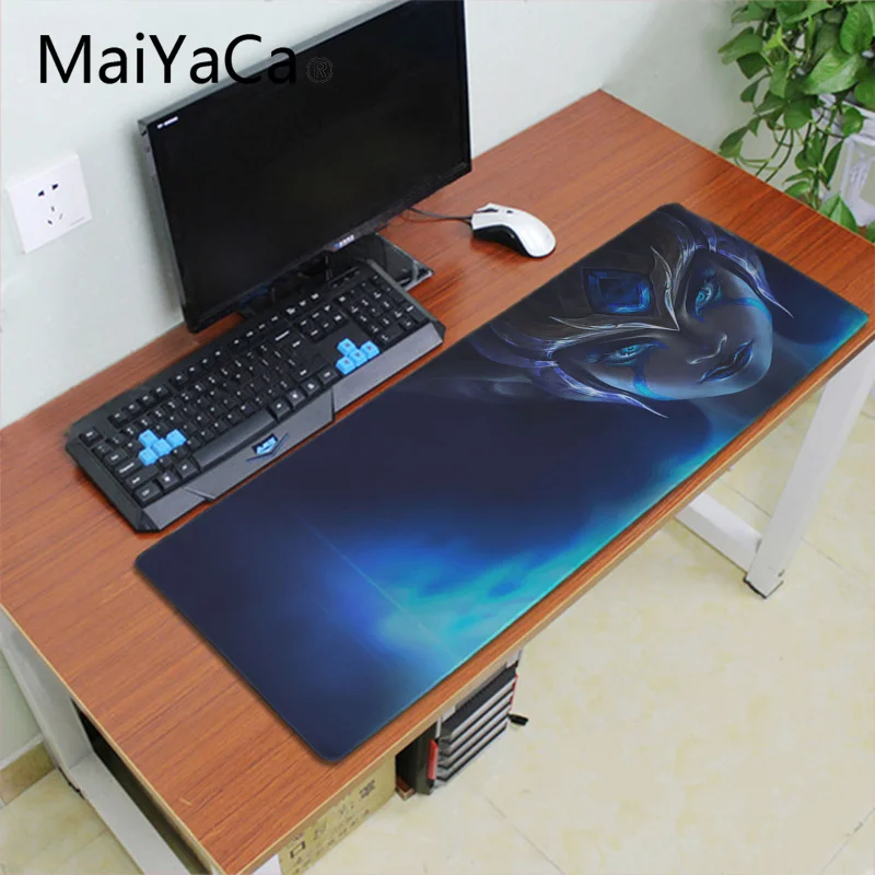 Lock Edge 30x80cm Maiyaca Лига Легенд Ahri Morgana мышь прочный Настольный коврик для мыши большой размер Аниме Коврик для мыши Прочный Стол Противоскользящий коврик для мыши - Цвет: Lock Edge 30x80cm