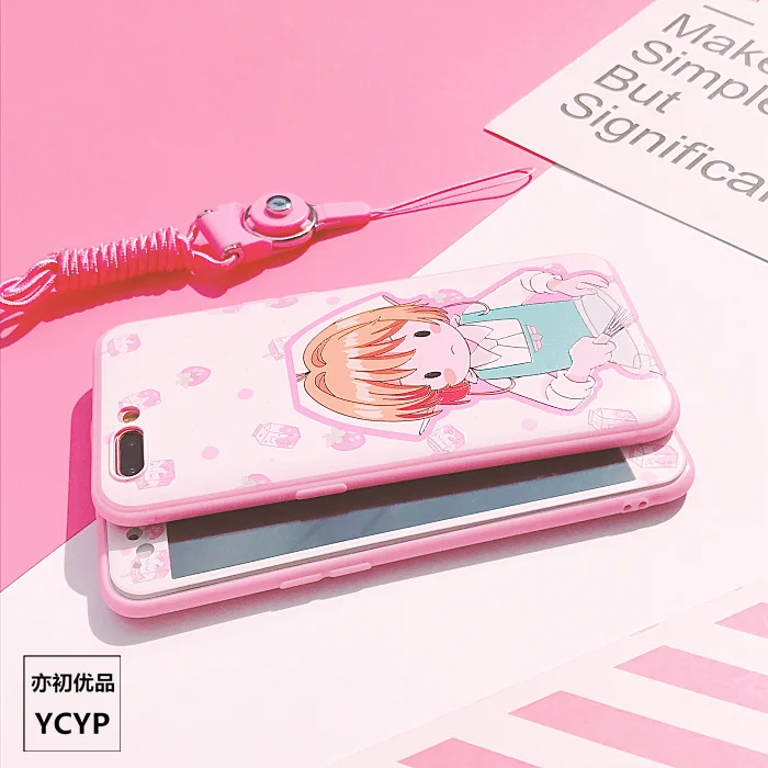 Чехол для iphone XR Cardcaptor Sakura+ пленка для экрана из закаленного стекла для iphone X XS Max 7 8 plus 6 S plus Sailor Moon+ ремешок