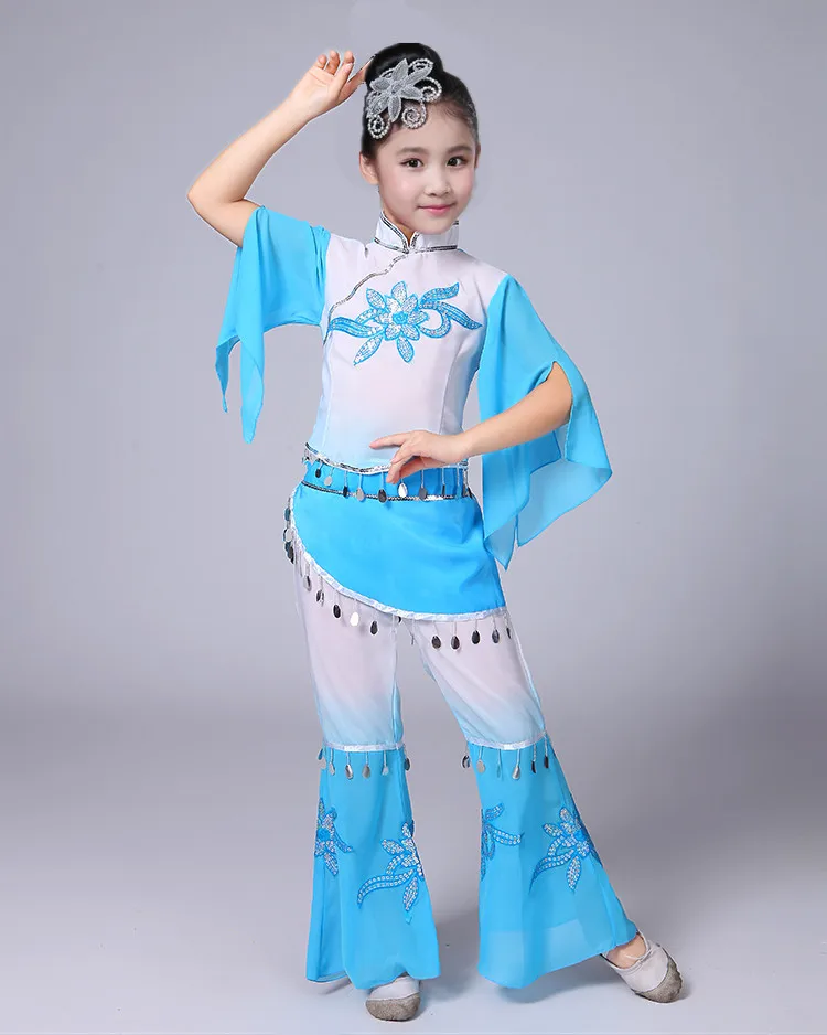 Детские Классические танцевальные костюмы Hanfu hmong в китайском стиле для девочек