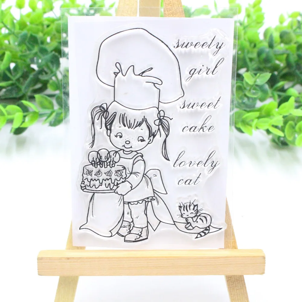 Sweety girl Прозрачный чистый силикон штампы для DIY Скрапбукинг/изготовление