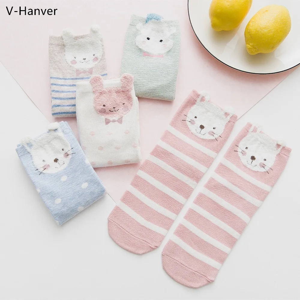 V Hanver хит продаж осенне зимние женские носки Kawaii серия с персонажами из