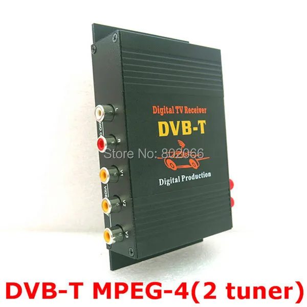 Цифровой ТВ ресивер DVB T 2 тюнера внешний для автомобиля DVD GPS DVBT MPEG4 с пультом