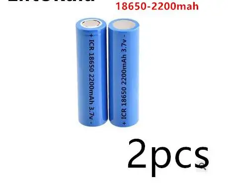 Icr18650 литиевая батарея 2200 mah 3,7 v литий-ионная аккумуляторная батарея pkcell 18650 batteria плоские батареи без защиты - Цвет: 2pcs