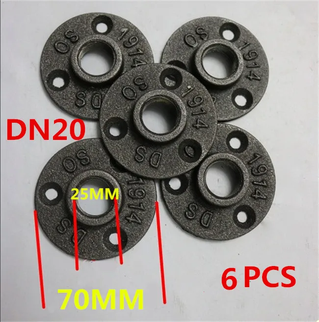 6 шт. Резьба BSP ковкого чугуна фитинги для труб настенное крепление пол Античный