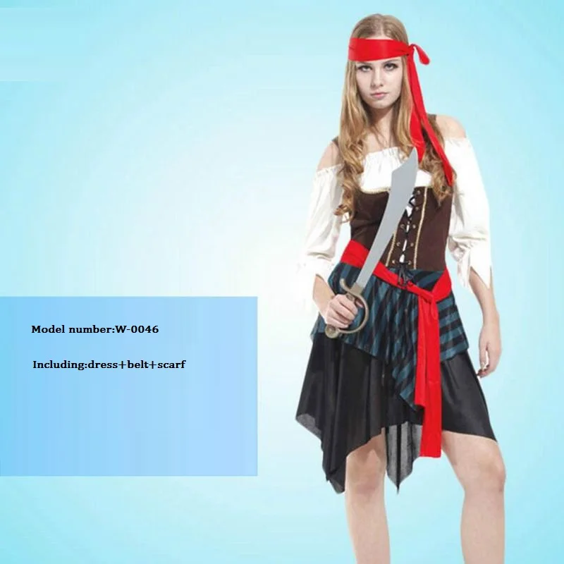 Masquerade Party Performance Wear Pirate Cosplay Costume Halloween Carnival Captain Adult Fancy Dress Role Playing Clothing |