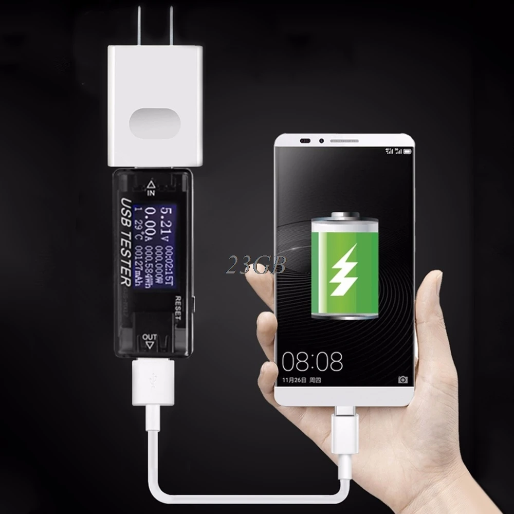 8 в 1 ЖК-дисплей USB детектор напряжения тока тестер емкости зарядного устройства