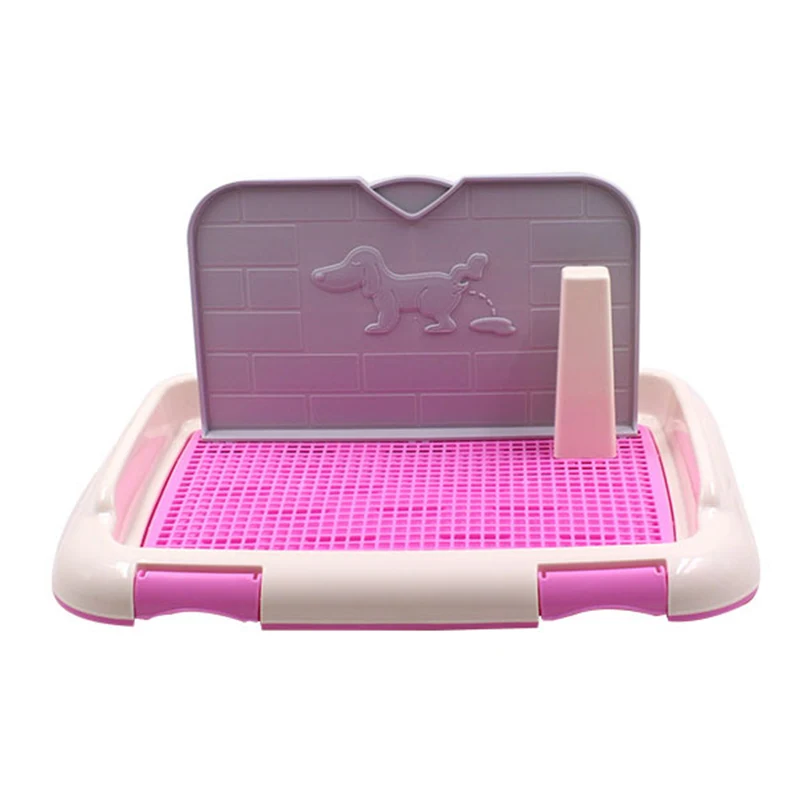 Pink with wall Сетка Туалет для домашнего животного собаки с имитацией стены портативный ПЭТ туалетный лоток аксессуары Прочный Собака приучение к туалету Туалет товары для домашних животных - Цвет: Pink with wall