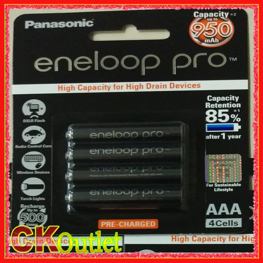 100% Подлинная Panasonic Pro 950 мАч AAA Четвертое Поколение Аккумуляторная Батарея BK-CHCCE/4BT
