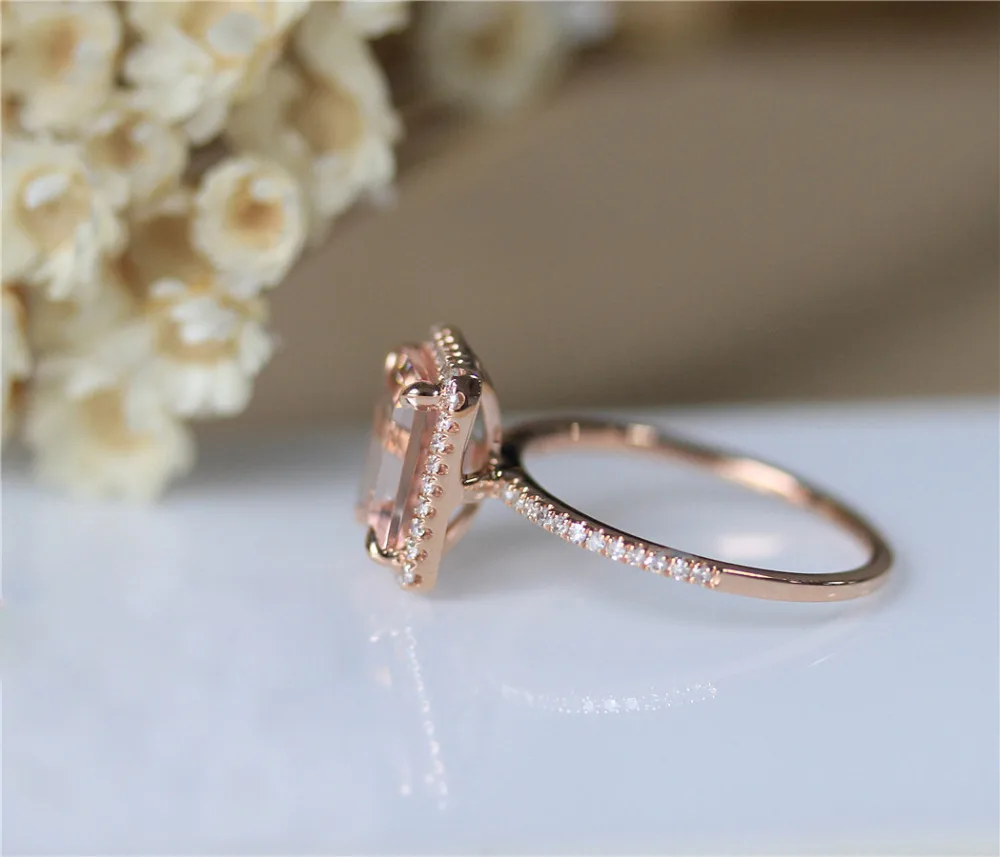 DUPUY VS 7x9 мм изумрудная огранка женское однотонное составное 14K розовое золото
