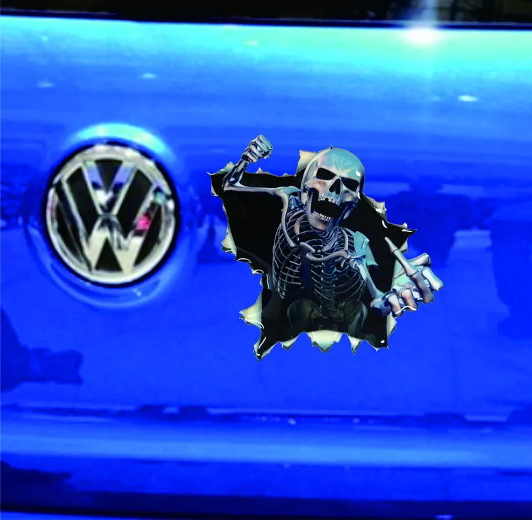 Lacuthe Car Vinyl Skull Skeleton Stickers Truck Window Wrap Decals Motorcycle Helmet Funny Sticker Styling Badge | Автомобили и