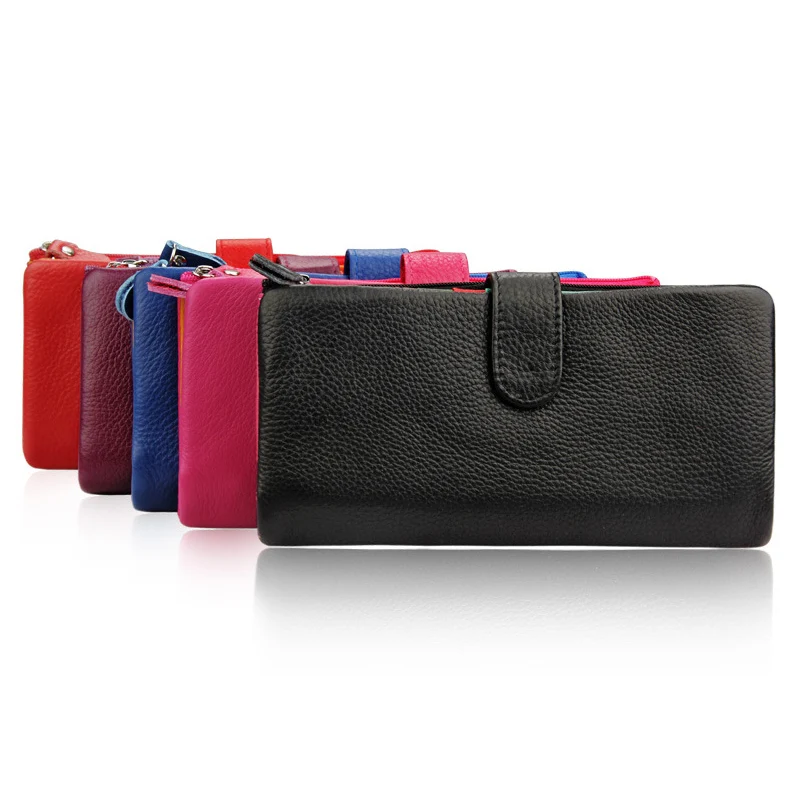 Бизнес натуральная коровья кожа женские кошельки большой емкости 12 Держатель