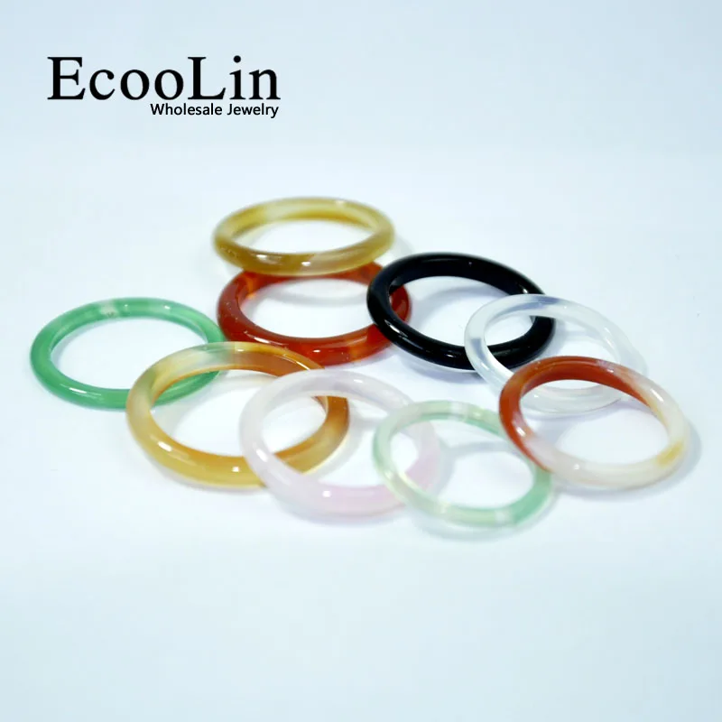 50 шт. EcooLin ювелирные изделия Разноцветные сердолик агат для женщин девочек тонкие