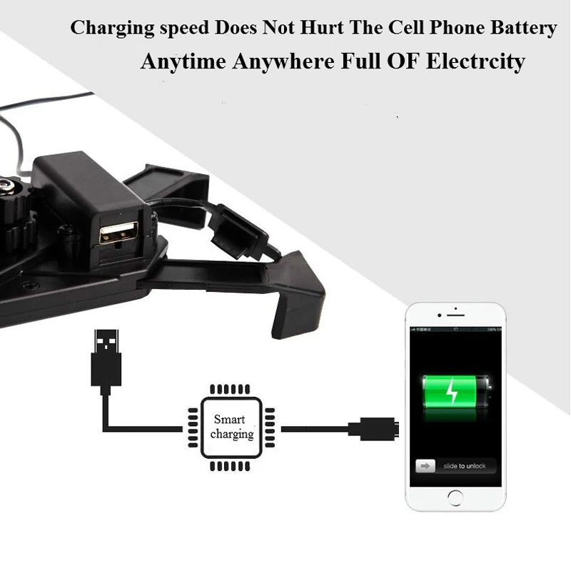 motorcycle phone holder with usb charger holder for samsung s9 s8 iphone 8 plus smartphone support for moto bicycle phone stand free global shipping