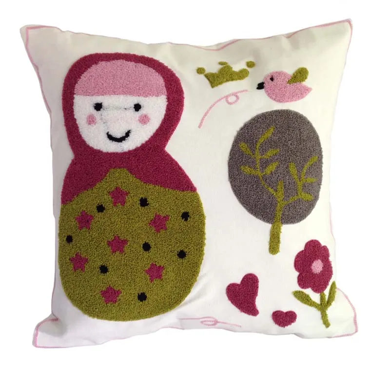 Хлопок Холст Детская Вышивка Чехол для подушки диван автомобиль на открытом