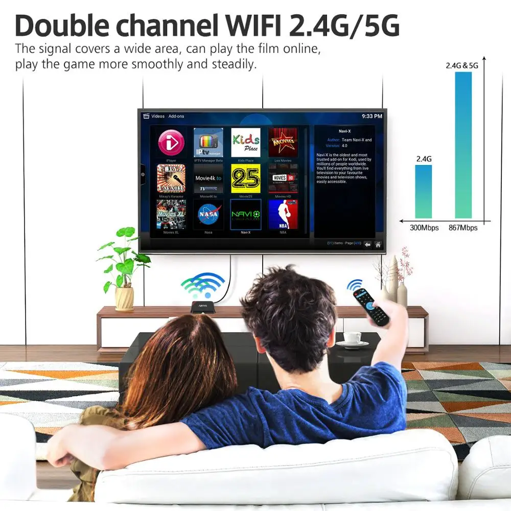 Leelbox M9S Android ТВ-бокс 6 0 Smart tv BOX 2 Гб 16 Amlogic S812 четырехъядерный 4 ГГц WiFi телеприставка