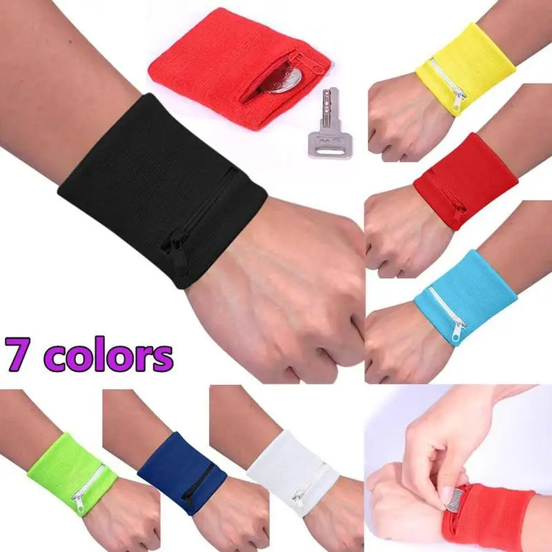 

Zipper Wrist Wallet Pouch Band Zipper Running Travel Cycling Safe Key Card Sports Bag Cotton Storage Comfortable For Running