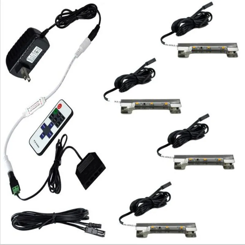 Осветительная лента с зажимом под стеклом 4 лампы в комплекте пультом